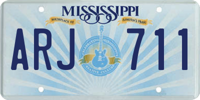 MS license plate ARJ711