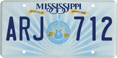 MS license plate ARJ712