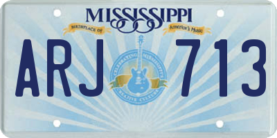 MS license plate ARJ713