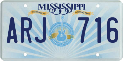 MS license plate ARJ716