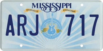 MS license plate ARJ717