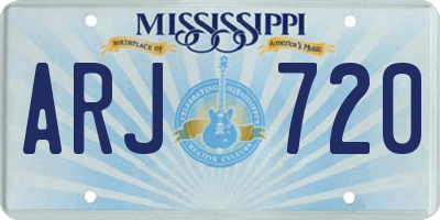 MS license plate ARJ720