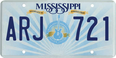 MS license plate ARJ721