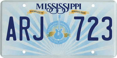 MS license plate ARJ723