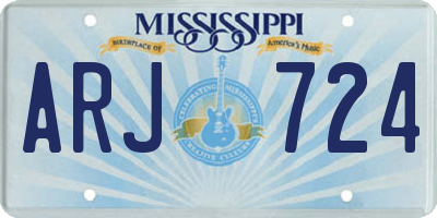 MS license plate ARJ724