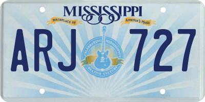 MS license plate ARJ727