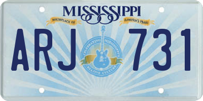 MS license plate ARJ731