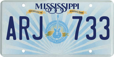 MS license plate ARJ733