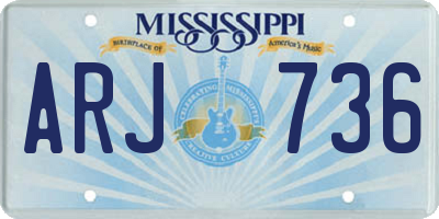 MS license plate ARJ736
