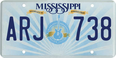 MS license plate ARJ738