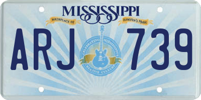 MS license plate ARJ739