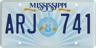 MS license plate ARJ741