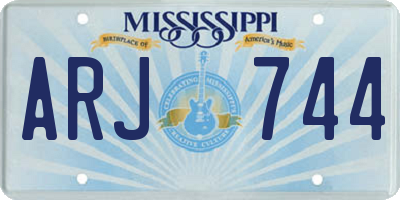 MS license plate ARJ744