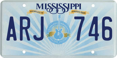 MS license plate ARJ746
