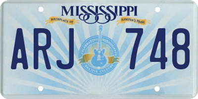 MS license plate ARJ748