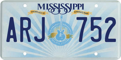 MS license plate ARJ752