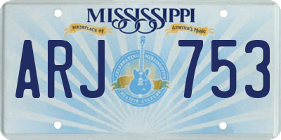 MS license plate ARJ753