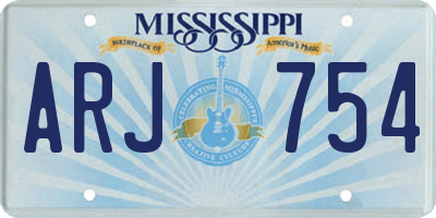 MS license plate ARJ754