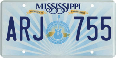 MS license plate ARJ755