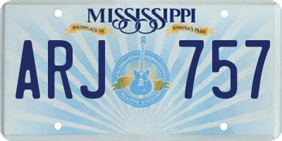 MS license plate ARJ757