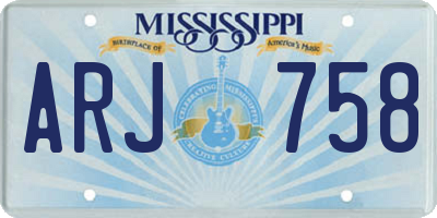 MS license plate ARJ758