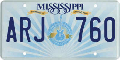 MS license plate ARJ760