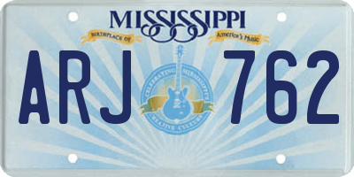 MS license plate ARJ762