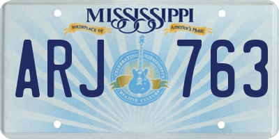 MS license plate ARJ763