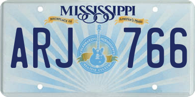 MS license plate ARJ766