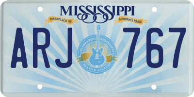 MS license plate ARJ767