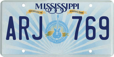 MS license plate ARJ769