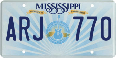 MS license plate ARJ770