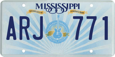 MS license plate ARJ771