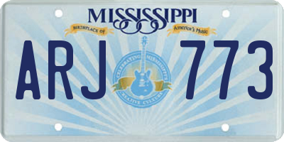 MS license plate ARJ773