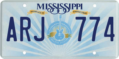 MS license plate ARJ774