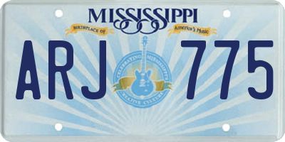 MS license plate ARJ775