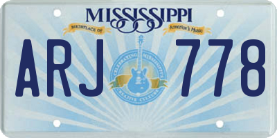MS license plate ARJ778