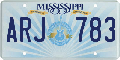 MS license plate ARJ783