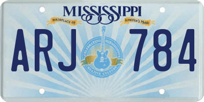 MS license plate ARJ784