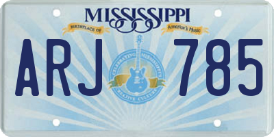 MS license plate ARJ785