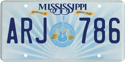 MS license plate ARJ786