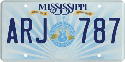 MS license plate ARJ787