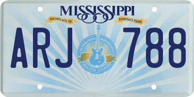 MS license plate ARJ788