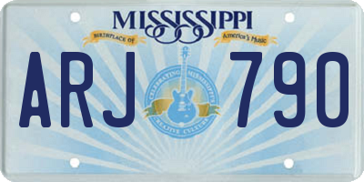 MS license plate ARJ790