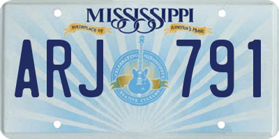 MS license plate ARJ791