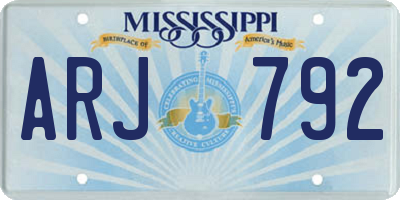 MS license plate ARJ792