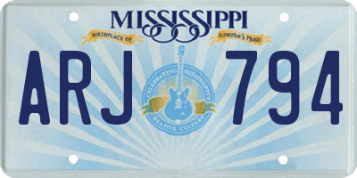 MS license plate ARJ794