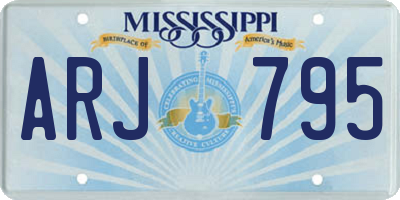 MS license plate ARJ795