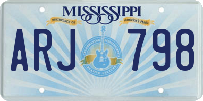 MS license plate ARJ798