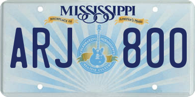MS license plate ARJ800